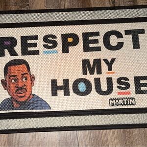 Respect My House Doormat - Black, Blue, Orange